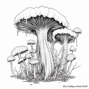 Exotic Cordyceps Mushroom Coloring Pages 4