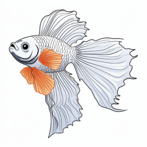 Exotic Delta Tail Betta Fish Coloring Pages 2