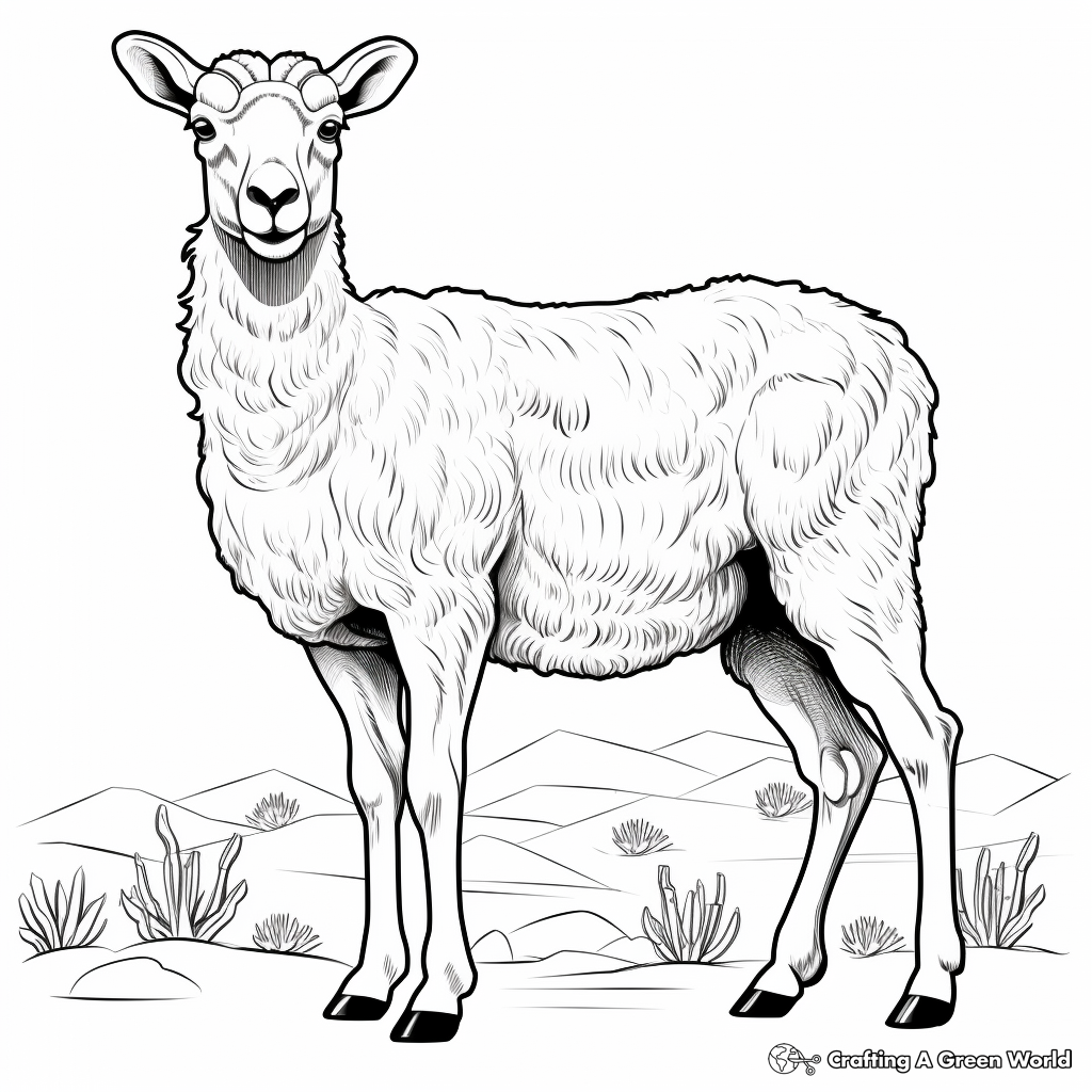 Exotic Desert Bighorn Sheep Coloring Pages 4