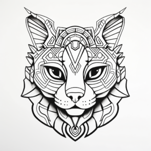Exotic Egyptian Cat Head Coloring Pages 4