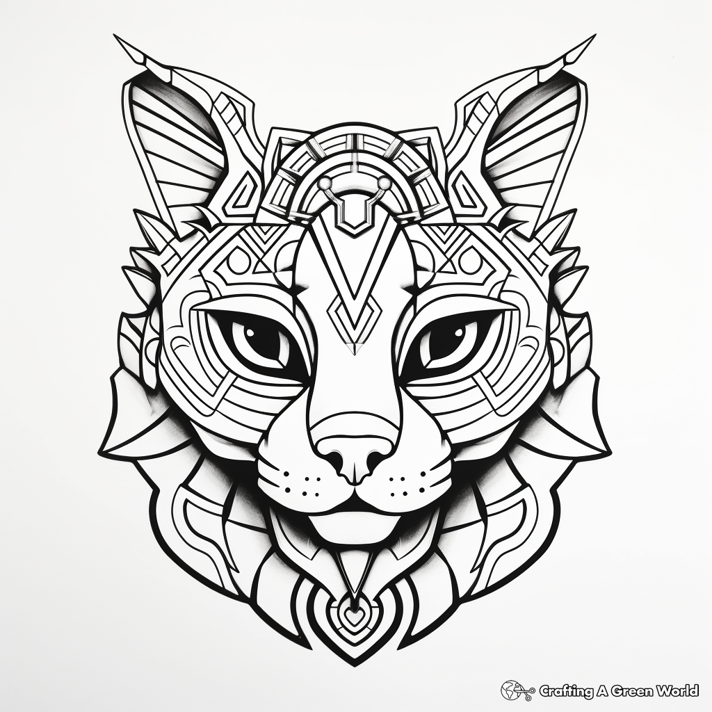 Exotic Egyptian Cat Head Coloring Pages 4