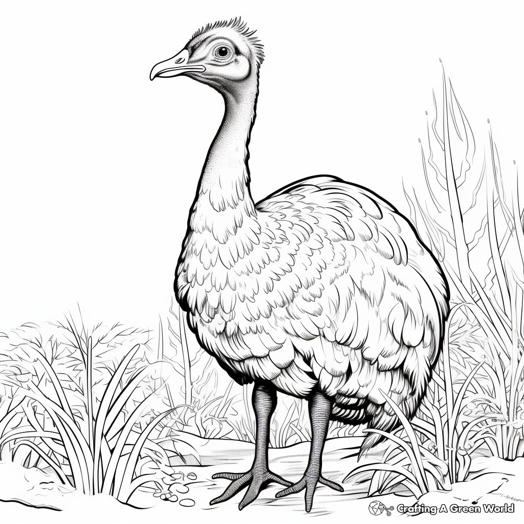 Exotic Emu Coloring Pages for Preschoolers 4