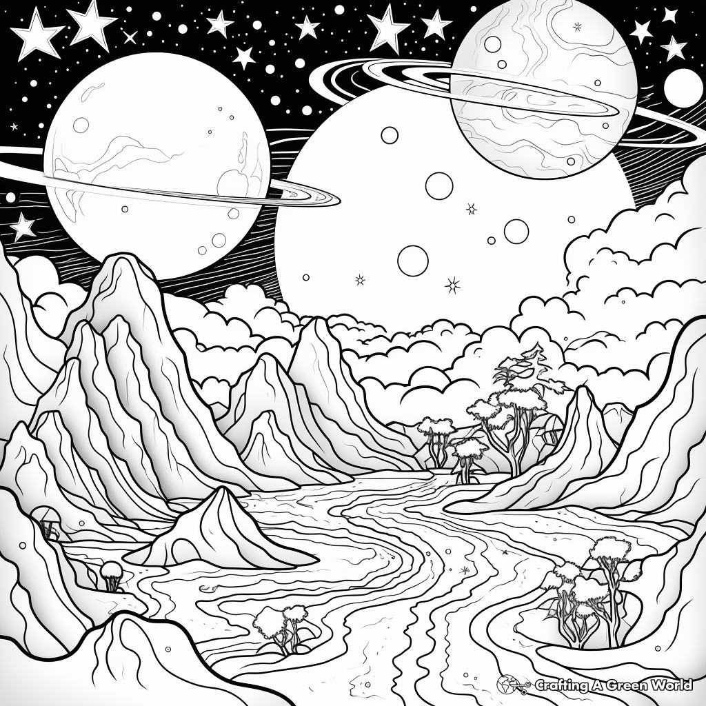 Exotic Extragalactic Astronomy Coloring Pages 2