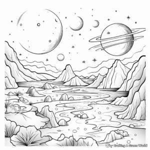 Exotic Extragalactic Astronomy Coloring Pages 3