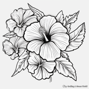 Exotic Hibiscus Flower Coloring Pages 1