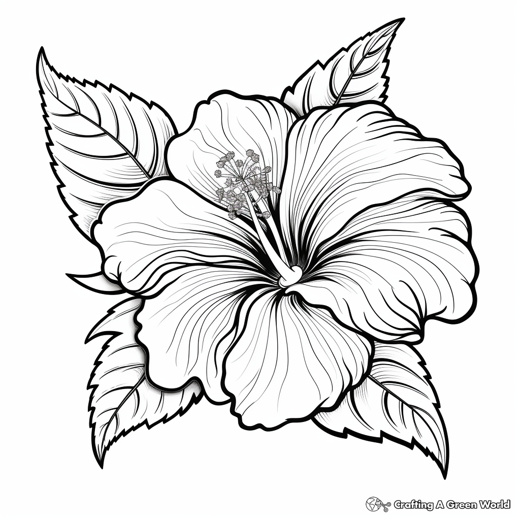 Exotic Hibiscus Flower Coloring Pages 3