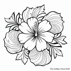 Exotic Hibiscus Mandala Coloring Sheets 2