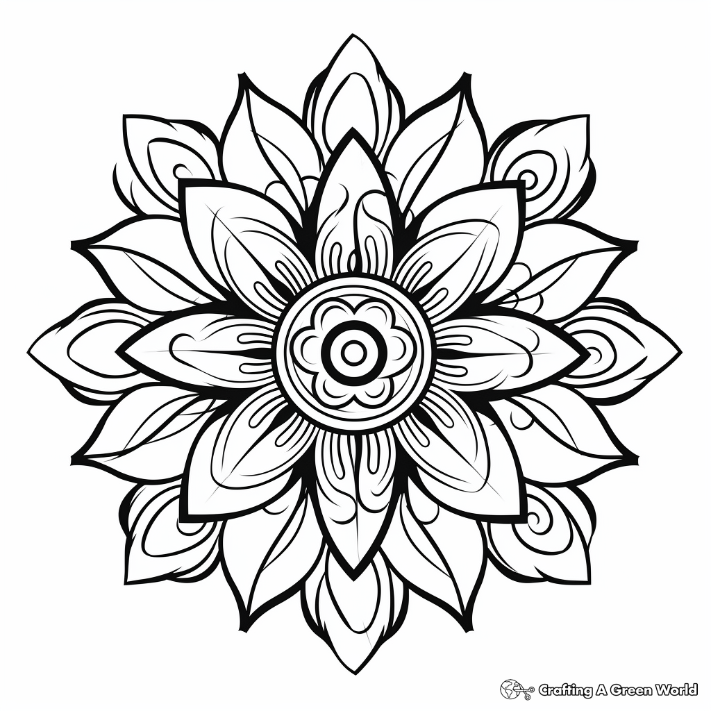 Exotic Indian Mandala Coloring Pages 1