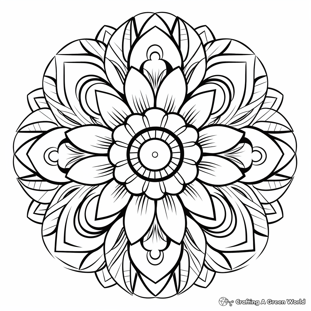 Exotic Indian Mandala Coloring Pages 4
