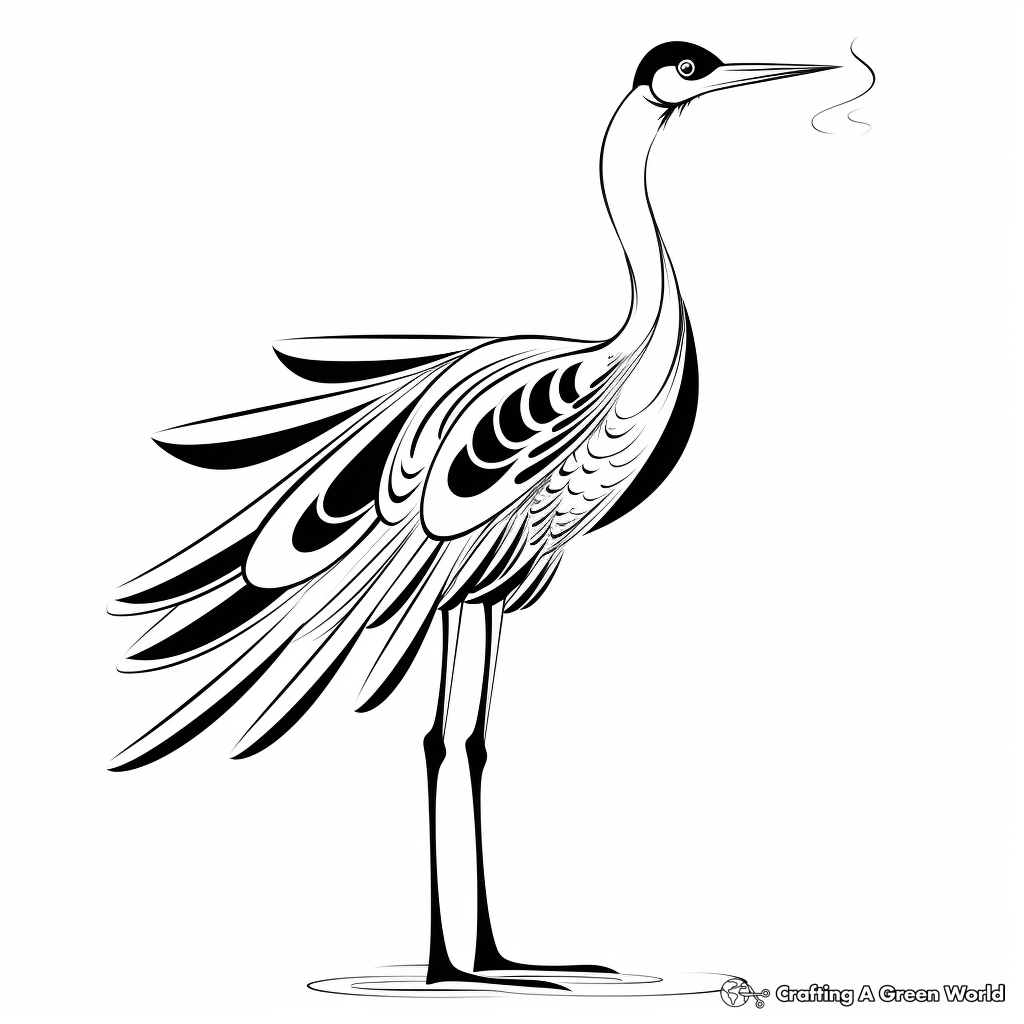 Exotic Jabiru Stork Coloring Pages for Artists 2