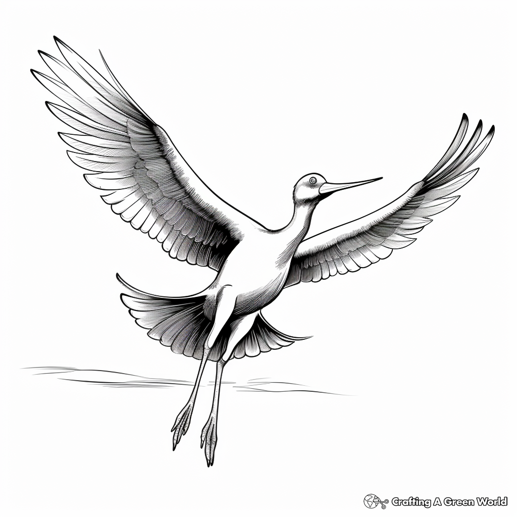 Exotic Jabiru Stork Coloring Pages for Artists 3