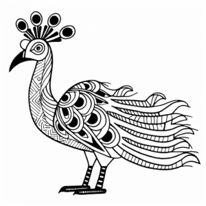 Exotic Javan Peacock Coloring Pages 1