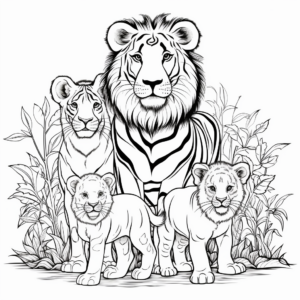 Exotic Jungle Animal Families Coloring Pages 2