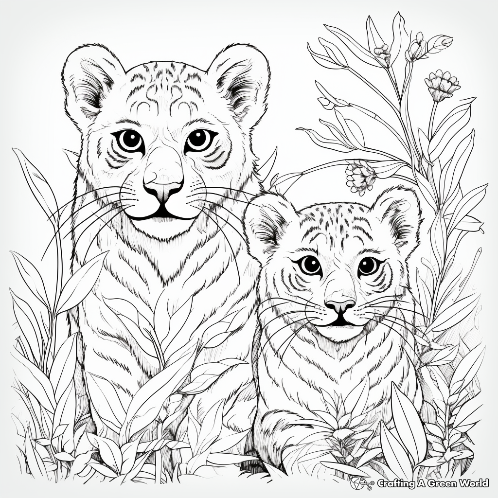 Exotic Jungle Cats Coloring Sheets 1