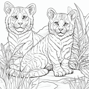 Exotic Jungle Cats Coloring Sheets 4