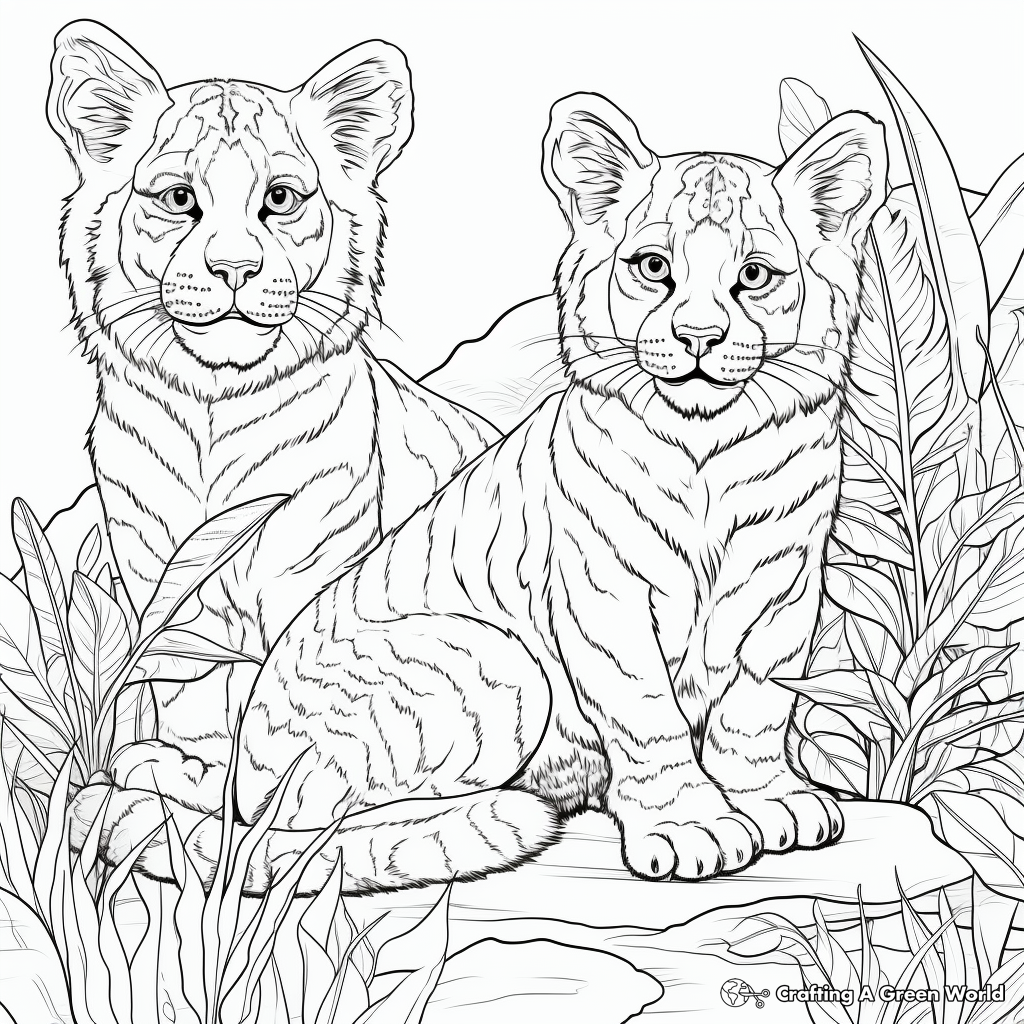 Exotic Jungle Cats Coloring Sheets 4