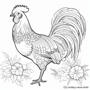 Exotic Jungle Fowl Coloring Pages 1