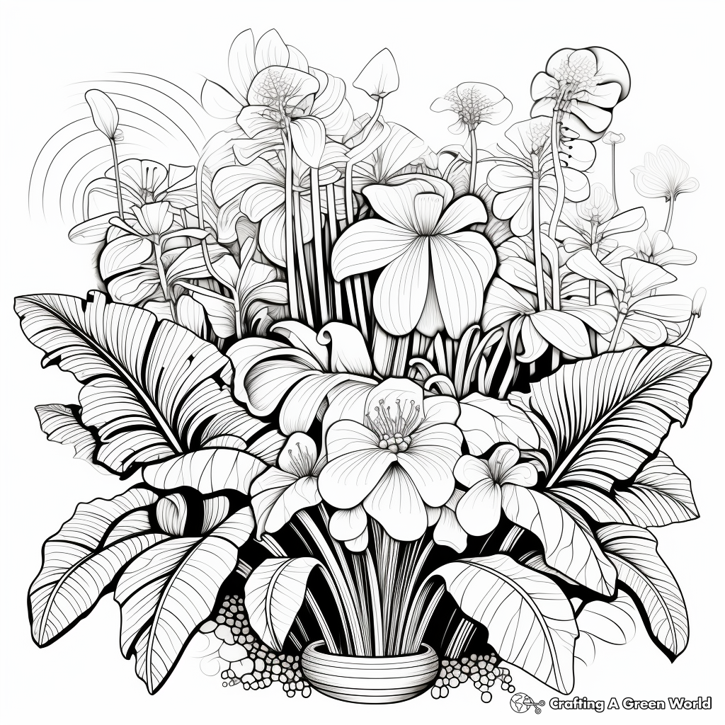 Exotic Jungle Plant Coloring Pages 2