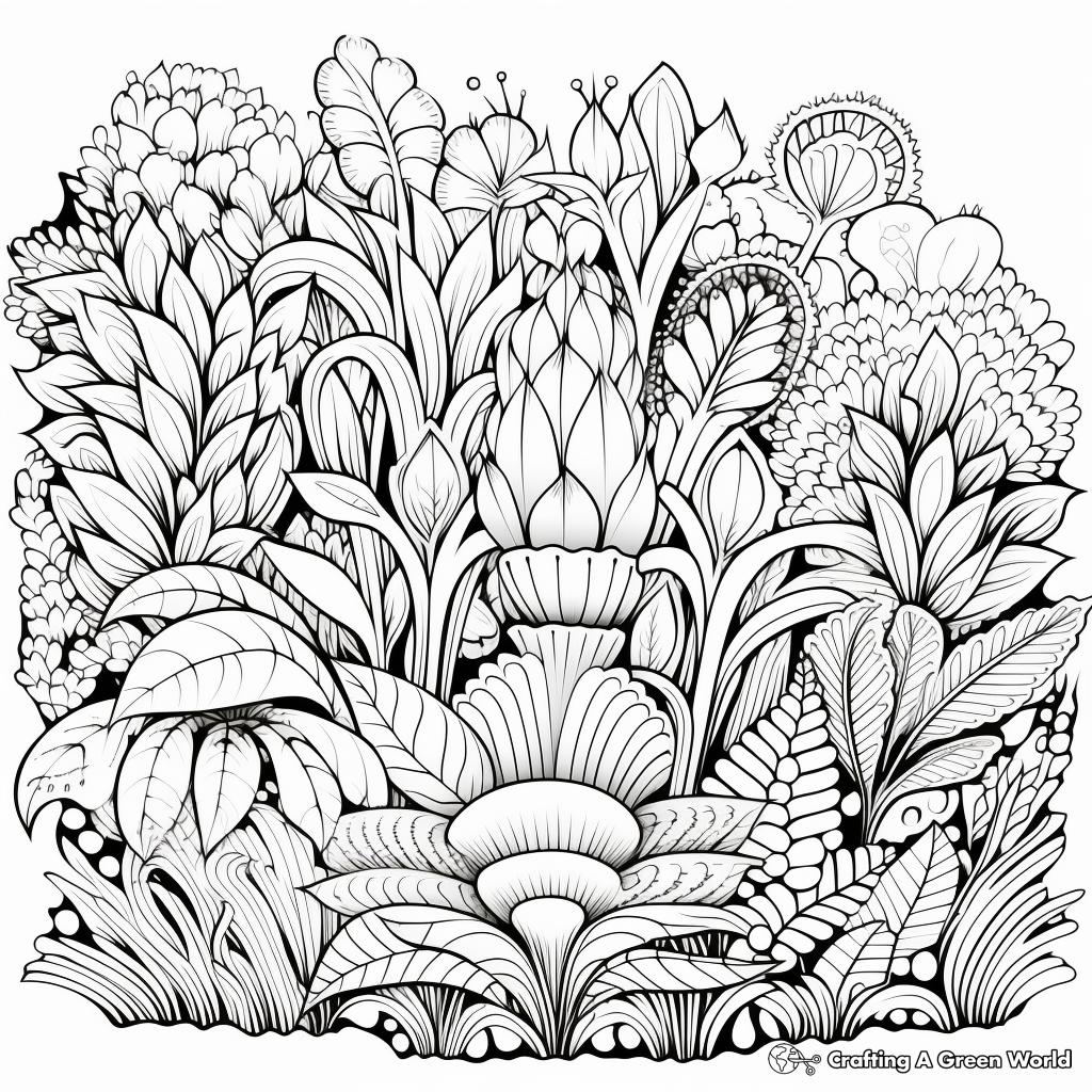 Exotic Jungle Plant Coloring Pages 3