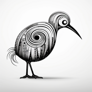 Exotic Kiwi Bird Coloring Pages for Artists 1