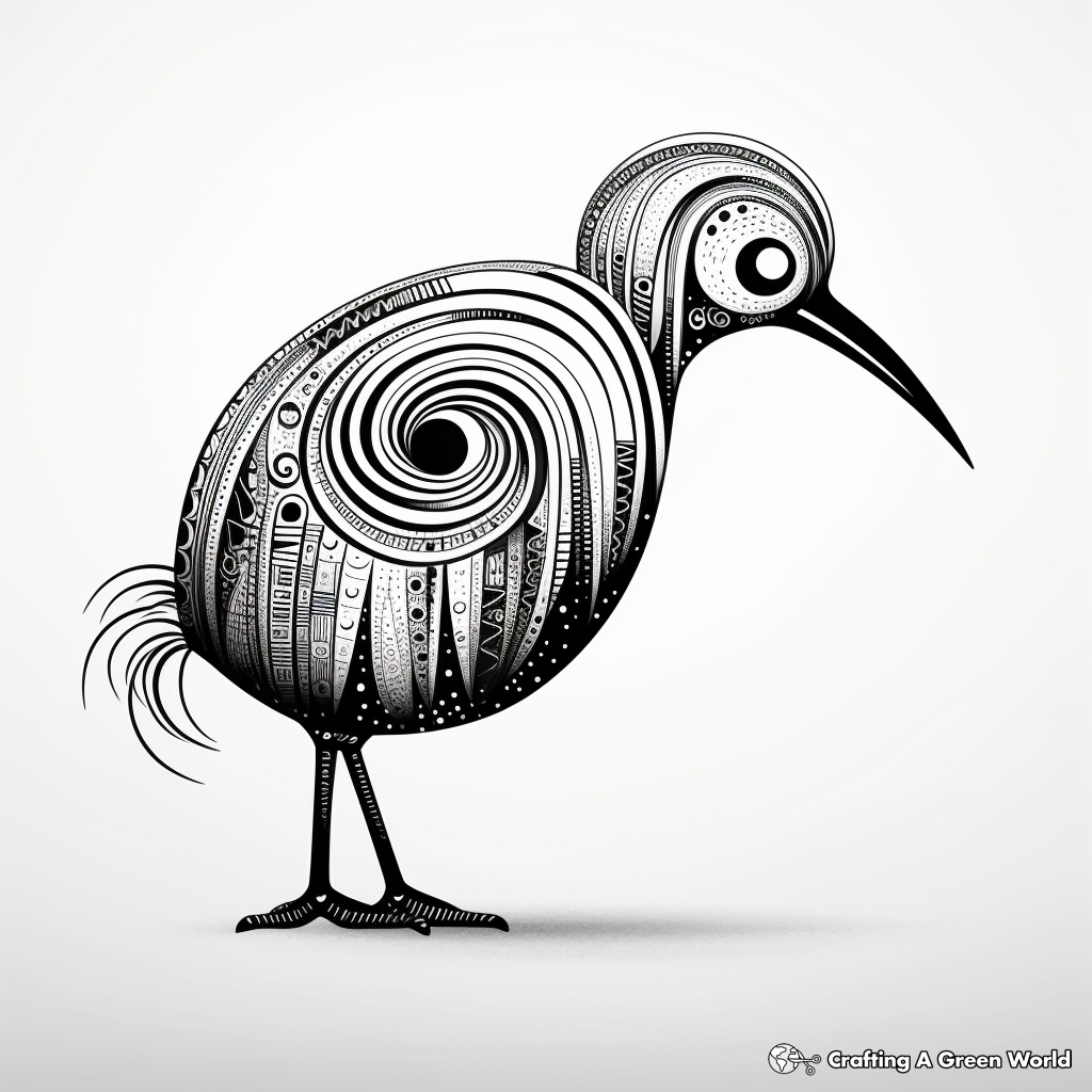 Exotic Kiwi Bird Coloring Pages for Artists 1