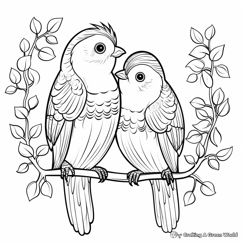 Exotic Love Bird Species Coloring Pages 4