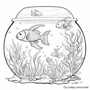 Exotic Marine Life Aquarium Coloring Pages for Adults 2