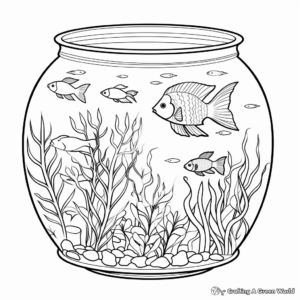 Exotic Marine Life Aquarium Coloring Pages for Adults 4
