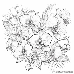 Exotic Orchids Drawing Coloring Pages 2