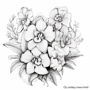 Exotic Orchids Drawing Coloring Pages 3
