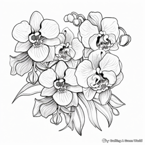 Exotic Orchids Drawing Coloring Pages 4