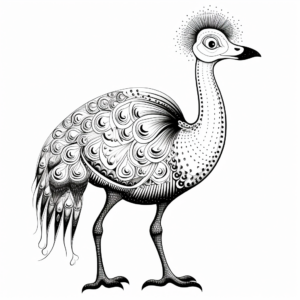 Exotic Ostrich Coloring Pages 1