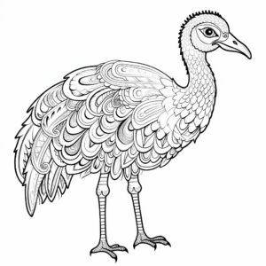 Exotic Ostrich Coloring Pages 2