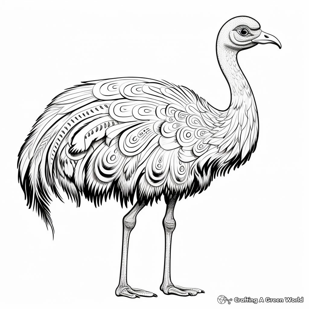 Exotic Ostrich Coloring Pages 3