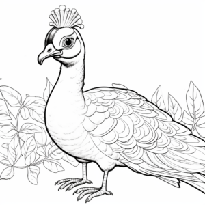 Exotic Peacock Coloring Pages with Detailed Patterns 4
