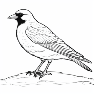 Exotic Pied Crow Coloring Pages 2