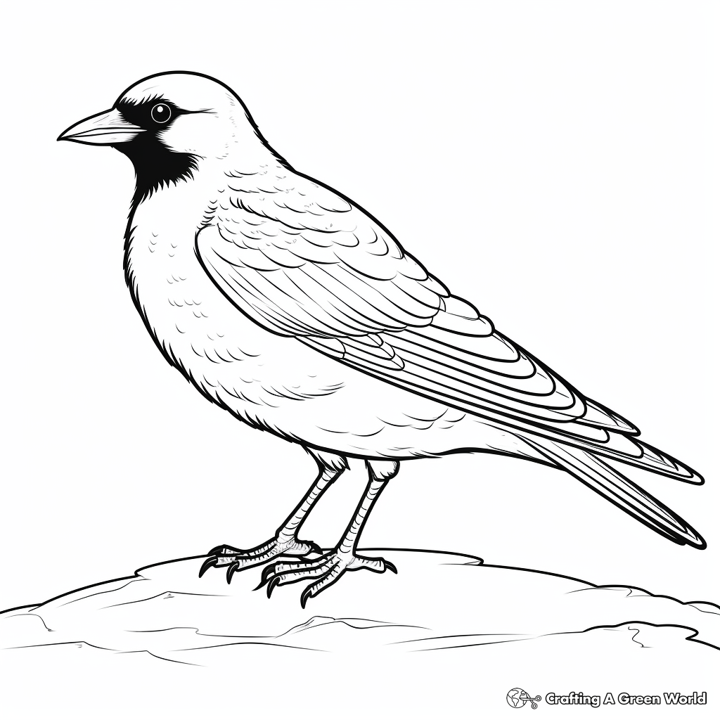 Exotic Pied Crow Coloring Pages 2