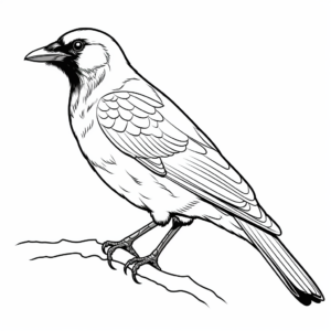 Exotic Pied Crow Coloring Pages 4