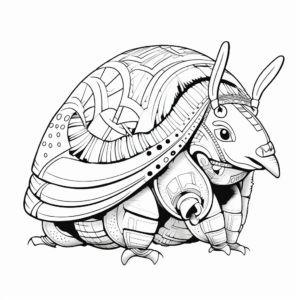 Exotic Pink Fairy Armadillo Coloring Pages 1