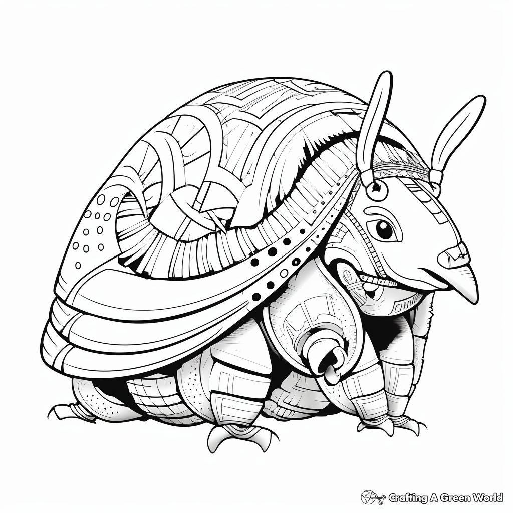 Exotic Pink Fairy Armadillo Coloring Pages 1