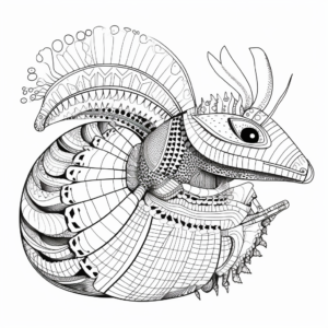 Exotic Pink Fairy Armadillo Coloring Pages 2