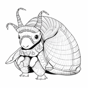 Exotic Pink Fairy Armadillo Coloring Pages 3