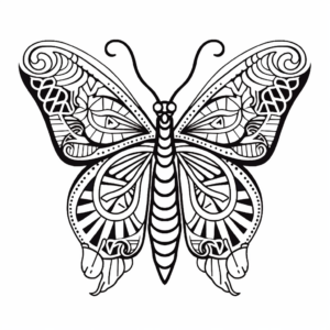 Exotic Queen Alexandra's Birdwing Butterfly Mandala Pages 4