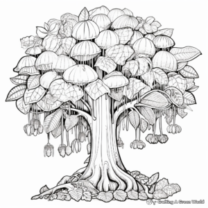 Exotic Rainforest Jackfruit Tree Coloring Pages 1
