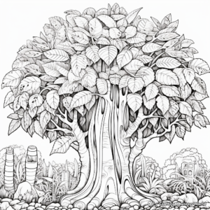 Exotic Rainforest Jackfruit Tree Coloring Pages 2
