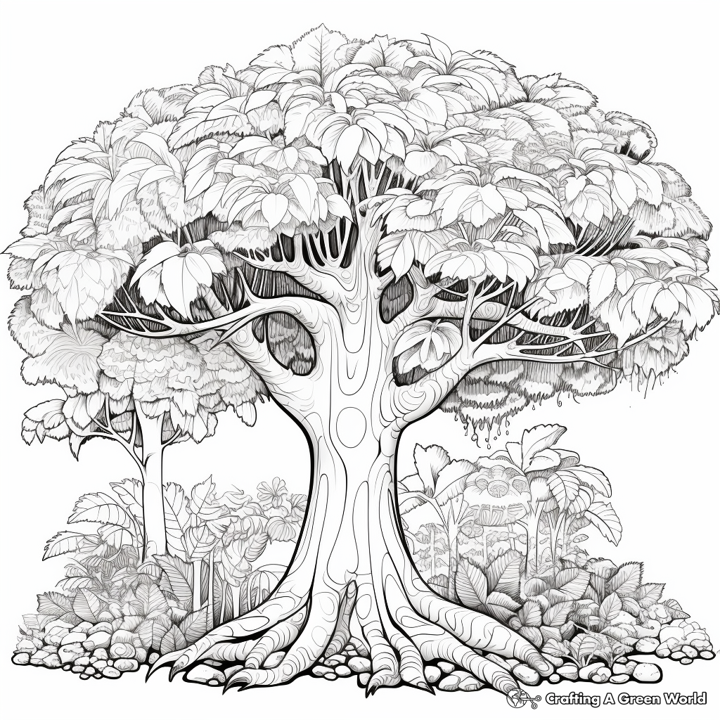 Exotic Rainforest Jackfruit Tree Coloring Pages 3