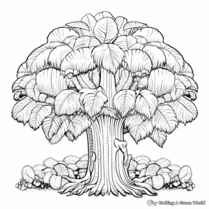 Exotic Rainforest Jackfruit Tree Coloring Pages 4