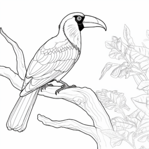Exotic Rainforest Toucan Coloring Pages 4