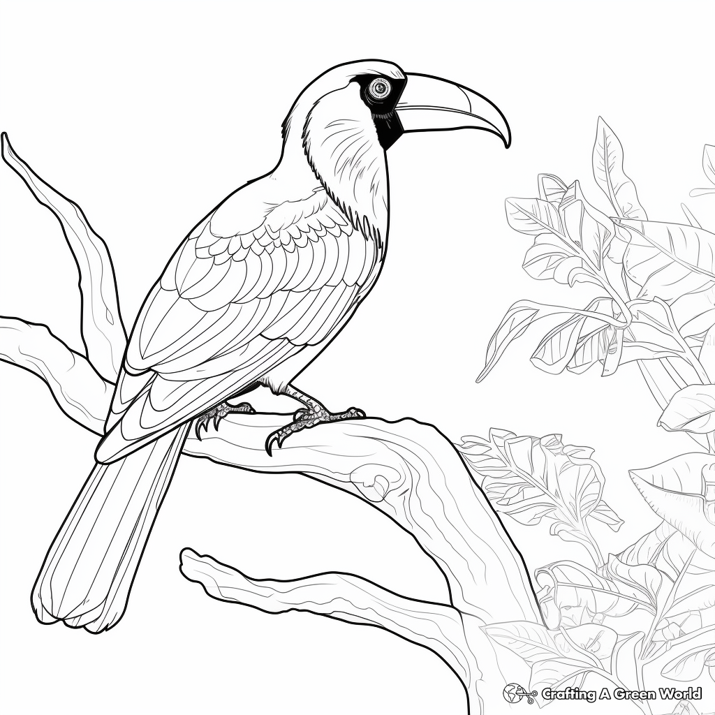 Exotic Rainforest Toucan Coloring Pages 4