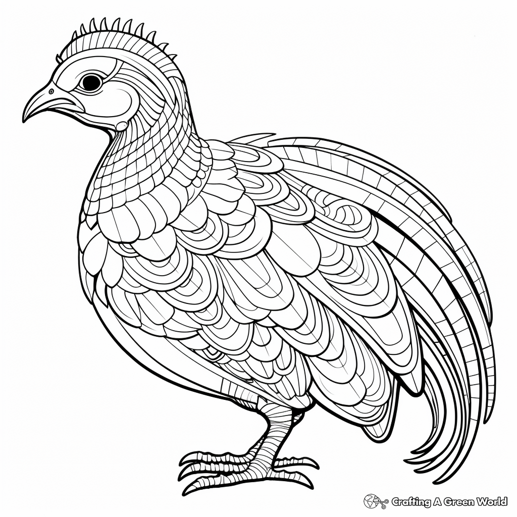 Exotic Reeves's Pheasant Coloring Sheets 4